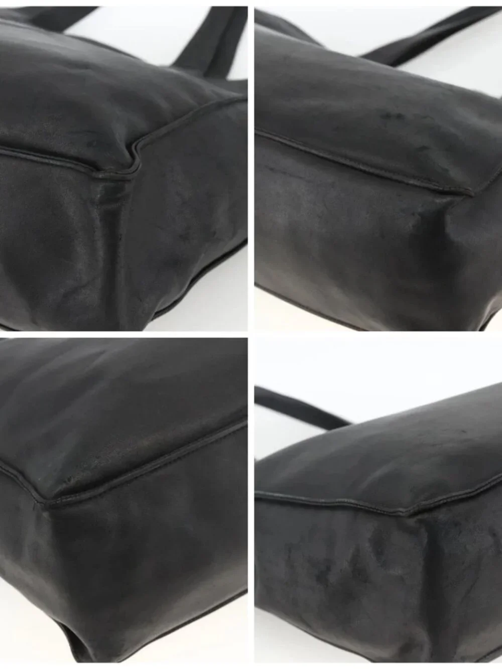 CHANEL Tote Bag Leather Black CC Auth bs34155